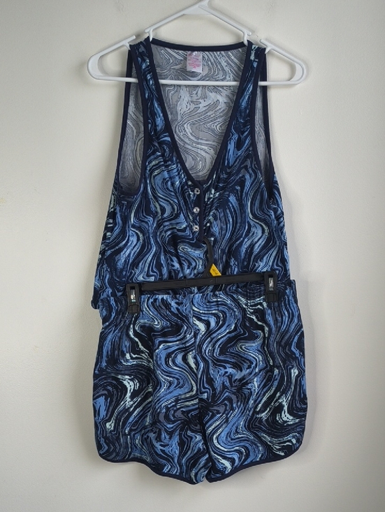 No Boundaries Other - Blue Swirl Lounge set with Deep V Neck